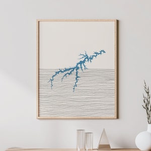 Hyco Lake Art - Boho Hyco Lake Print, Hyco Lake North Carolina Decor - Lakehouse Wall Art, Gift Idea