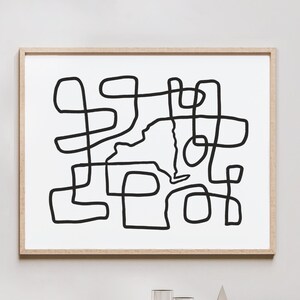 Impression d'art au trait New York - un dessin au trait, impression au trait abstrait New York - carte minimaliste de New York Impression artistique