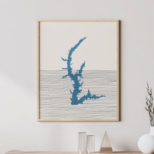 Big Creek See Druck - Boho Big Creek See Druck, Big Creek Lake Alabama - Seehaus Dekor / Wandkunst, Big Creek See Karte