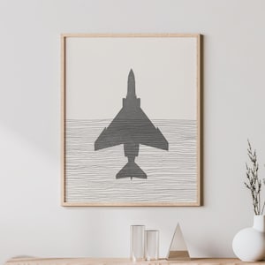 F-4 Phantom Art - Minimalist F4 Poster / Print - F4 Military Aircraft Wall Art, Aviation Decor - F4 Airplane Picture