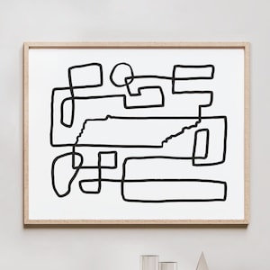 Tennessee Line Art Print - One Line Drawing, Tennessee Abstract Line Print - Minimalist Map of Tennessee Art Print