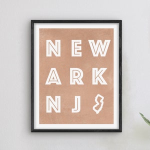 Newark New Jersey Art - Newark Art Print, New Jersey Gift Idea, City of Newark NJ Sign / Poster