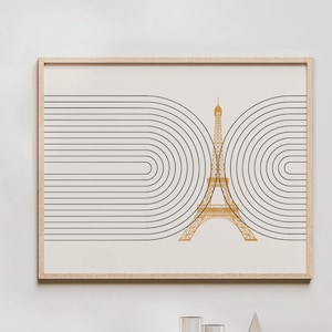 Eifel Tower Print - Mid Century Modern Eifel Tower Design, Eifel Tower Poster Wall Art