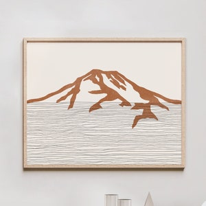 Boho South Sister Mountain Art Print - Cascade, Oregon - South Sister Mountain Outline / Silhouette - Wall Art, Travel Poster