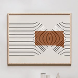 Mid Century Wall Art - Minimalist South Dakota Wall Art and Decor, Abstract Mid-Century Modern Prints, South Dakota State Map Print