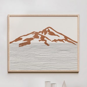 Boho Middle Sister Art Print - Cascade Volcanic Arc, Oregon - Middle Sister Mountain Outline / Silhouette - Wall Art,