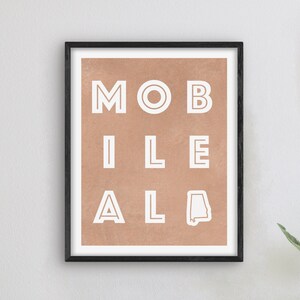 Mobile Alabama Art - Mobile Art Print, Alabama Geschenkidee, City of Mobile AL Schild / Poster