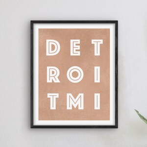 Detroit Michigan Art - Detroit Art Print, Michigan Gift Idea, City of Detroit MI Sign / Poster
