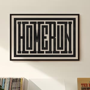 Baseball Art - “Home Run” Typography Print - Baseball Wall Decor, Boys Room Decor, Baseball Wall Art - Baseball Gift, Baseball Themed Room