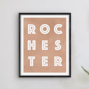 Rochester New York Art - Rochester Art Print, New York Gift Idea, City of Rochester NY Sign / Poster