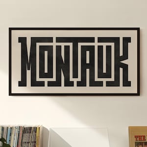 Montauk Art - Montauk Typography Design, Montauk New York Wall Art / Print, Montauk Village (Long Island) Poster, Minimalist Wall Decor