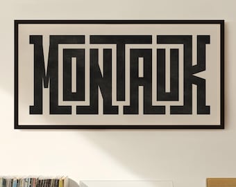 Montauk Art - Montauk Typography Design, Montauk New York Wall Art / Print, Montauk Village (Long Island) Poster, Minimalist Wall Decor