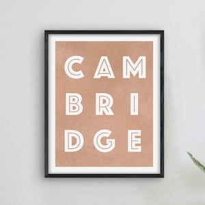 Cambridge Massachusetts Art - Cambridge Art Print, Massachusetts Gift Idea, City of Cambridge MA Sign / Poster