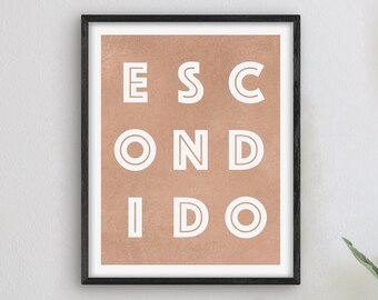 Escondido California Art - impression d'art Escondido, idée cadeau Californie, enseigne / poster de la ville d'Escondido en Californie