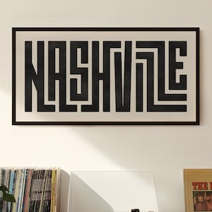 Nashville Art - Nashville Typography Design, Nashville Tennessee Wall Art / Poster, Nashville Tennessee Print, Minimalist Wall Decor