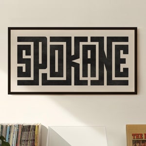 Spokane Art - Spokane Typografie Design, Spokane Washington Wall Art / Print, City of Spokane Poster, minimalistisches Wanddekor