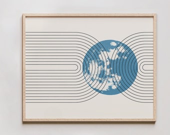 Moon Print - Mid Century Modern Moon Wall Art, Moon Gift, Full Moon Poster Wall Art