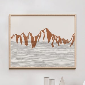 Boho Mount Whitney  Art Print - Sierra Nevada Range, California - Mt Whitney  Outline / Silhouette - Wall Art, Travel Poster