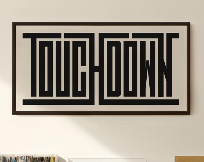 Football Art - "Touchdown" Typography Print - Football Wall Decor, Boys Room Decor, Football Wall Art - Football Gift, Football Themed Room