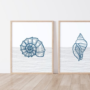 Seashell Art - Coastal Wall Art / Room Decor, Coastal Poster, Boho Seashell Print - Minimalist Beach House Decor