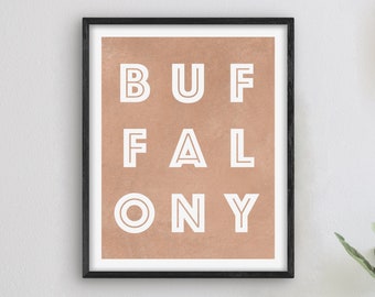 Arte de Buffalo Nova York - Impressão de arte de Buffalo, ideia de presente de Nova York, placa / pôster da cidade de Buffalo NY