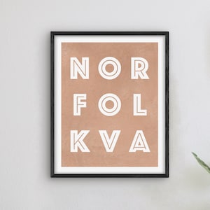 Norfolk Virginia Art - Norfolk Art Print, Virginia Gift Idea, City of Norfolk VA Sign / Poster