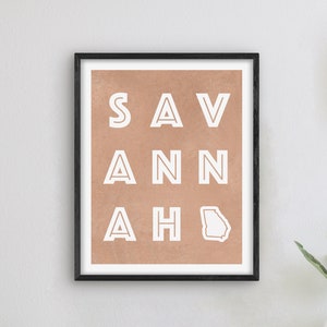 Savannah Georgia Art - Savannah Art Print, Georgia Gift Idea, City of Savannah GA Sign / Poster