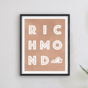 Richmond Virginia Art - Richmond Art Print, Virginia Gift Idea, City of Richmond VA Sign / Poster