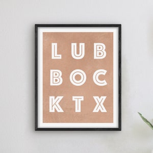 Lubbock Texas Art - Lubbock Art Print, Texas Gift Idea, City of Lubbock TX Sign / Poster