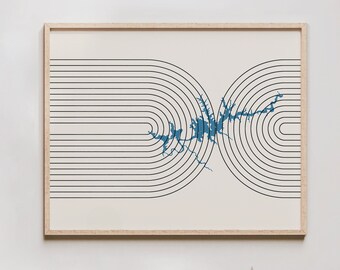 Lake Powell Print - Mid Century Modern Lake Powell Wall Art, Lake Powell Gift, Lake house decor and gift, lake silhouette