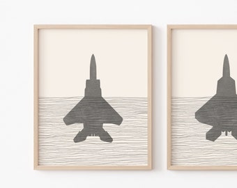 Airplane Wall Art - Boys Room Decor, Fighter Jet Wall Art, Room Decor For Boys, Nursery Art, Military Plane Prints, F-15, F-22, & More