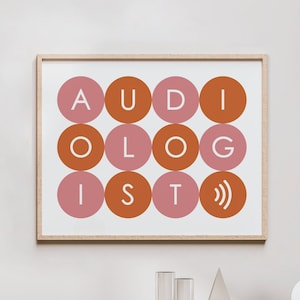 Audiologist Print - Retro Mid Century Modern Audiology Wall Art Image - Gift for Audiologist, Audiology Gift, AuD Office Decor
