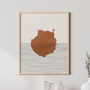 Lámina de arte de Gran Canaria: arte de pared bohemio de la isla de Gran Canaria, póster de viaje a Gran Canaria, España, decoración de pared de las Islas Canarias/regalo