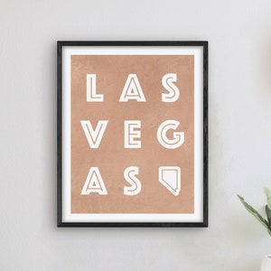 Las Vegas Nevada Art - Las Vegas Art Print, Nevada cadeau-idee, City of Las Vegas NV teken/poster