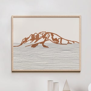 Boho Mount Si Art Print - North Cascades National Park, Washington - Mount Si Outline / Silhouette - Wall Art, Travel Poster