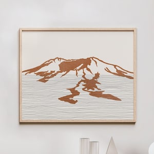 Boho Mount St Helens Art Print - Volcano, Washington - Mount St Helens Outline / Silhouette - Wall Art, Travel Poster
