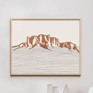 Boho Superstition Mountains Art Print - Superstition Wilderness Area, Arizona - Superstition Mountains Wall Art, Travel Poster