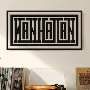 Manhattan Art - Manhattan Typography Design, Manhattan New York Wall Art / Poster, Manhattan New York Print, Minimalist Wall Decor