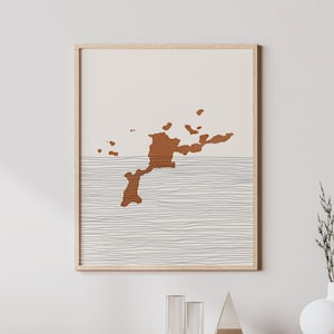 Impressão de arte virgem gorda-boho virgem gorda ilha arte de parede, virgem gorda ilhas virgens britânicas cartaz de viagem, decoração de parede/presente