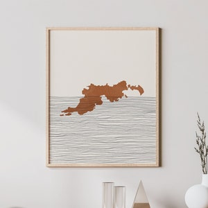 Impressão artística de Tortola - Boho Tortola Island Wall Art, Tortola Ilhas Virgens Britânicas Cartaz de viagem, decoração de parede/presente