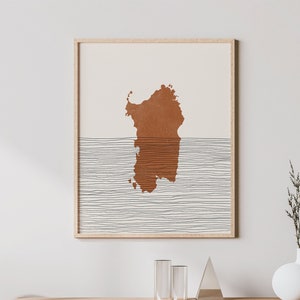 Sardinië Art Print - Boho Sardinië eiland kunst aan de muur, Sardinië Italië reisposter, wanddecoratie / cadeau