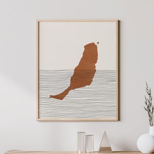 Fuerteventura Art Print - Boho Fuerteventura Insel Wandkunst, Fuerteventura Spanien Reise Poster, Kanarische Inseln Wand Dekoration / Geschenk