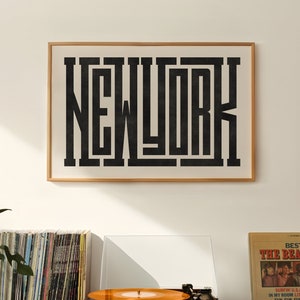 Impresión de Nueva York - Arte minimalista de Nueva York - Póster de la ciudad de Nueva York, regalo para neoyorquinos, decoración de apartamentos