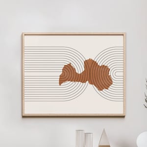 Latvia Wall Art - Mid Century Latvia Map, Retro Latvia Wall Decor / Poster, Country of Latvia Print