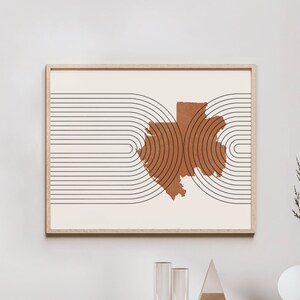 Gabon Wall Art - Mid Century Gabon Map, Retro Gabon Wall Decor / Poster, Country of Gabon Print