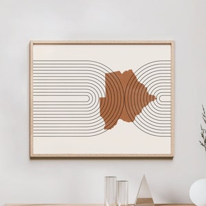 Botswana Wall Art - Mid Century Botswana Map, Retro Botswana Wall Decor / Poster, Country of Botswana Print