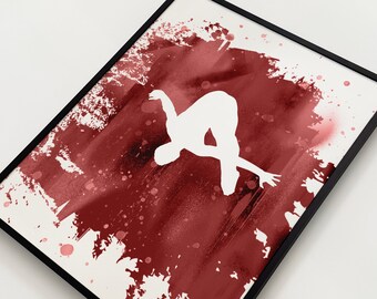 Duikprint - jongensduikposter, decoratie duiker - ingelijst OF niet ingelijst - duikcadeau, springplank duiker kunst aan de muur / decoratie jongenskamer