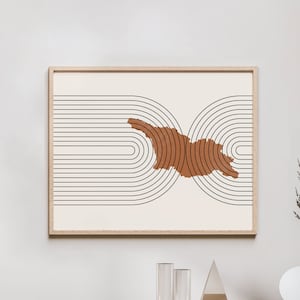 Georgia Wall Art - Mappa della Georgia di metà secolo, Decorazione murale/Poster retrò della Georgia, Stampa del paese della Georgia