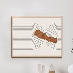 Nepal Wall Art - Mid Century Nepal Map, Retro Nepal Wall Decor / Poster, Country of Nepal Print