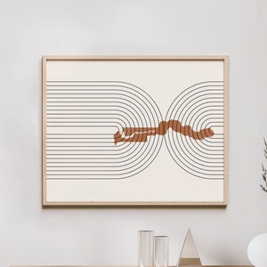 Gambia Wall Art - Mid Century Gambia Map, Retro Gambia Wall Decor / Poster, Country of Gambia Print